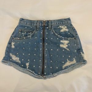 CARMAR diamond studded denim skirt from LF